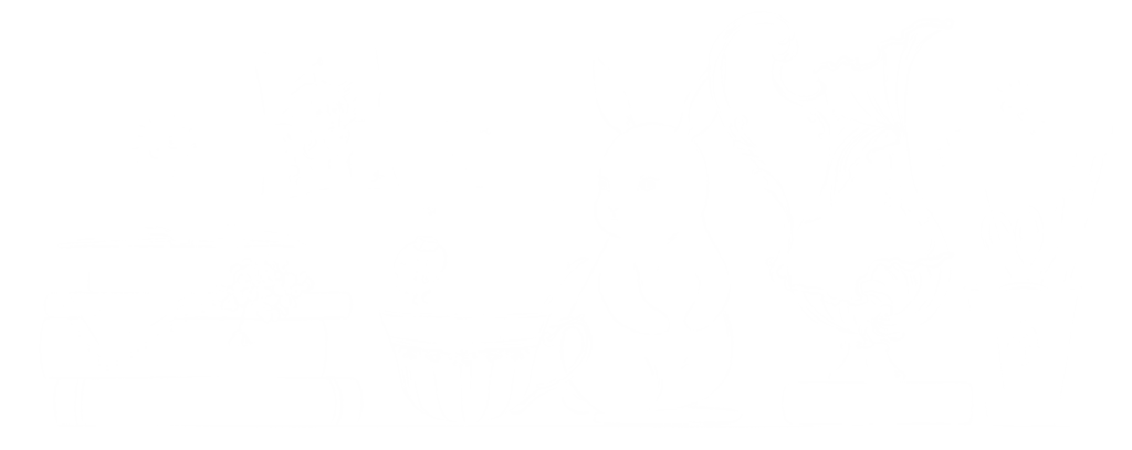 Banner Bannière décorative d'un amoncèlement d'objets représentatifs de Sophie (livres, fleurs, références à des séries et animés japonais, thé, matériel de loisirs créatifs)