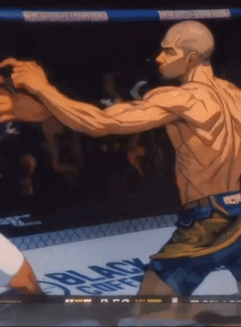 GIF du combat entre Alex Pereira et Khalil Rountree Junior, transformé en animation à l'aide d'une IA