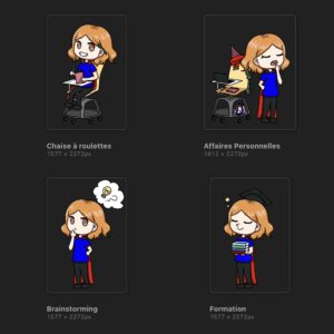 Collection de mascottes créées pour la DNUM