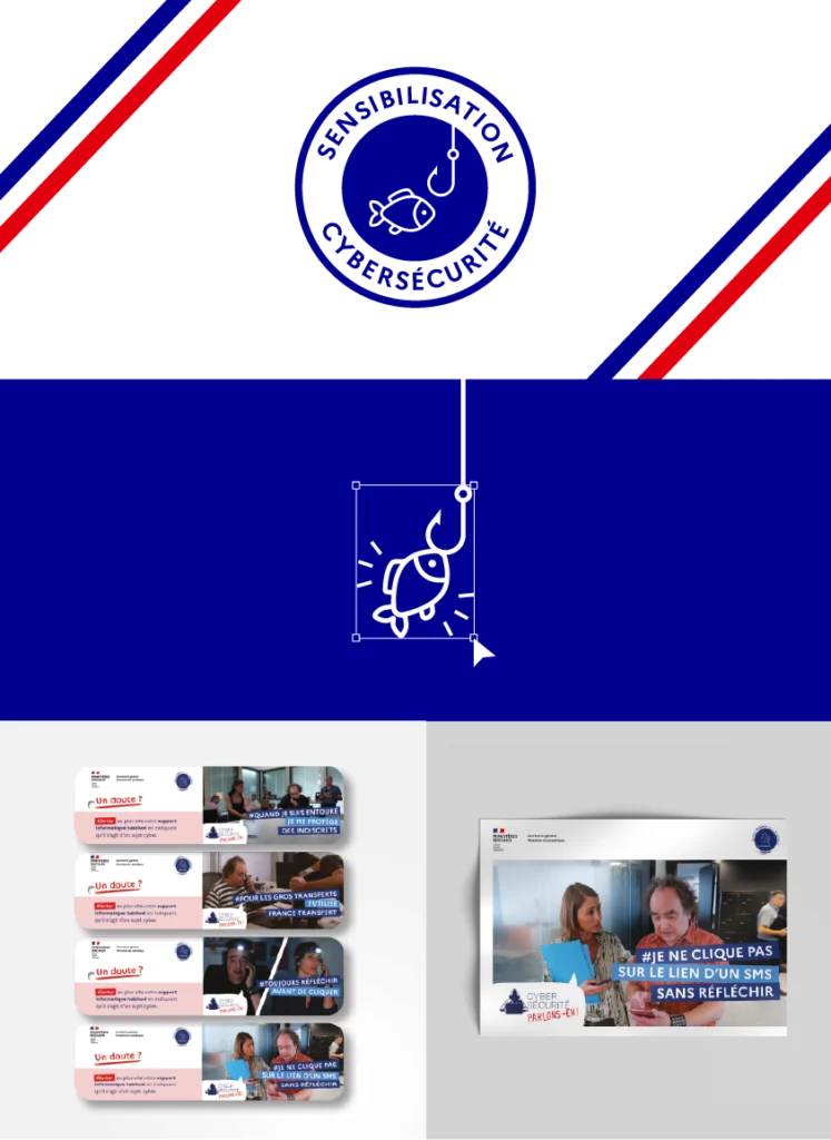charte-cybersécurité-sophie-qiu Extrait de la charte graphique de la campagne de cybersécurité et supports créés à cette occasion