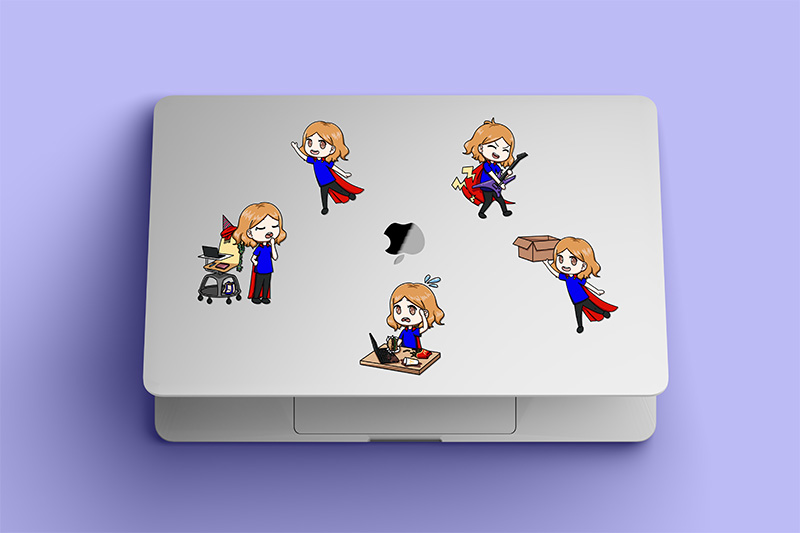 mockup-stickers-sophie-qiu Mockup de stickers